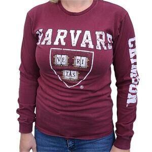 Harvard Crimson Ve Ri Tas Crimson Delta Pro Weight Long Sleeve Shirt Small